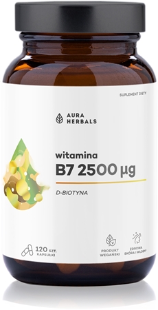Aura Herbals Witamina B7 2500 µg D-Biotyna kapsułki na piękne włosy i skórę