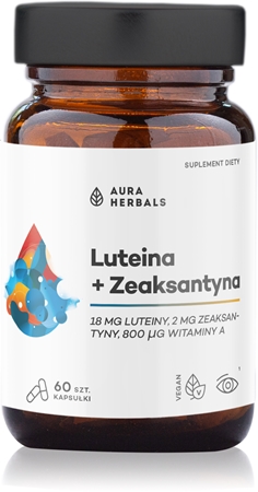 Aura Herbals Luteina + Zeaksantyna + Witamina A kapsułki dla zdrowych oczu