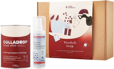 Aura Herbals Zestaw świąteczny Kolagen + Srebro Argentum200 świąteczny zestaw prezentowy