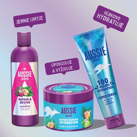 Aussie SOS & Miracle Moist sada pre suché a poškodené vlasy
