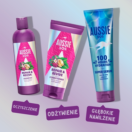 Aussie SOS Repair & Revive szampon odżywczy szampon do zmęczonych włosów i skóry głowy