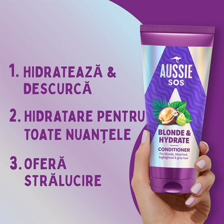 Aussie SOS Blonde & Hydrate balsam hidratant pentru par blond