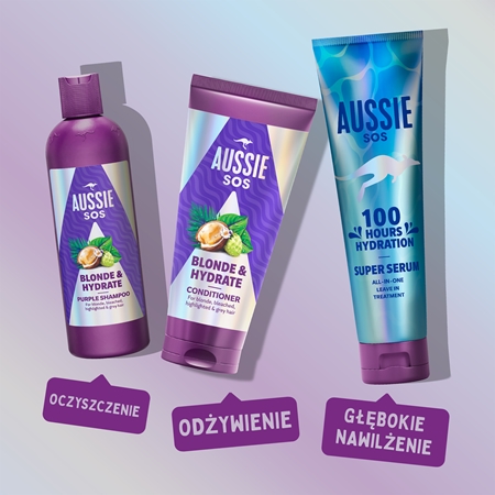 Aussie SOS Blonde & Hydrate odżywka nawilżająca do włosów blond