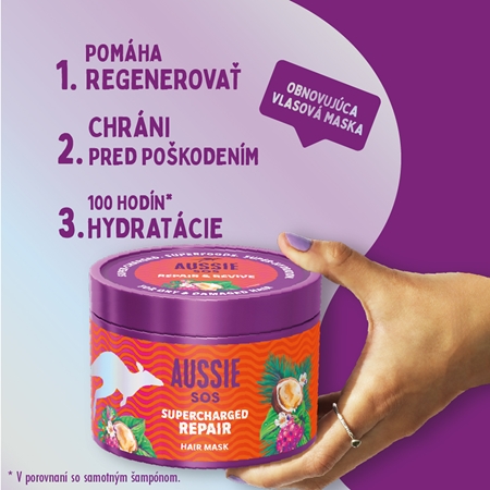 Aussie SOS Supercharged Repair maska na vlasy