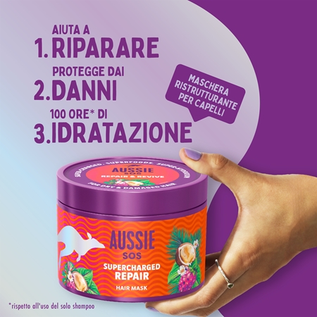 Aussie SOS Supercharged Repair maschera per capelli