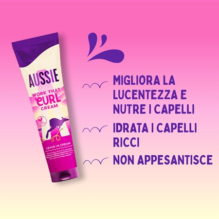 Aussie Bouncy Curls Work That Curl crema senza risciacquo per capelli mossi e ricci