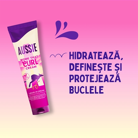 Aussie Bouncy Curls Work That Curl crema leave-in pentru par ondulat si cret