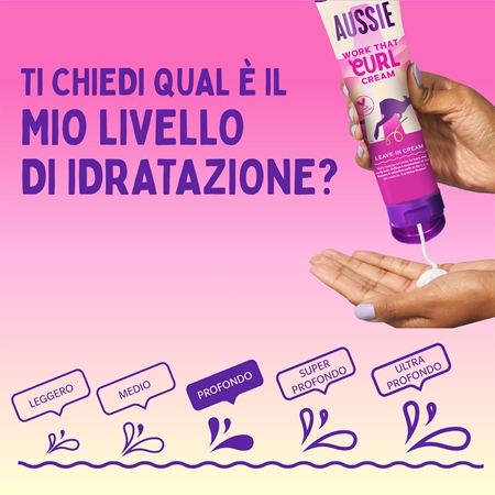 Aussie Bouncy Curls Work That Curl crema senza risciacquo per capelli mossi e ricci