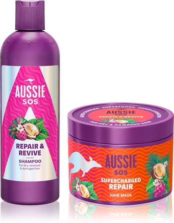 Aussie SOS Repair, Revive & Repeat Gift Set for stressed hair and scalp