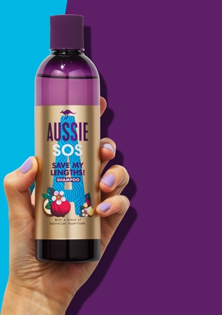 Aussie SOS Save My Lengths! Regenererande schampo för svagt och skadat hår