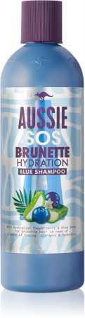 Aussie Brunette Blue Shampoo champú hidratante para cabello castaño