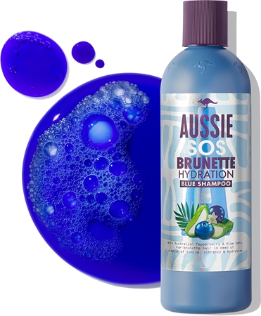 Aussie Brunette Blue Shampoo ενυδατικό σαμπουάν για σκούρα μαλλιά