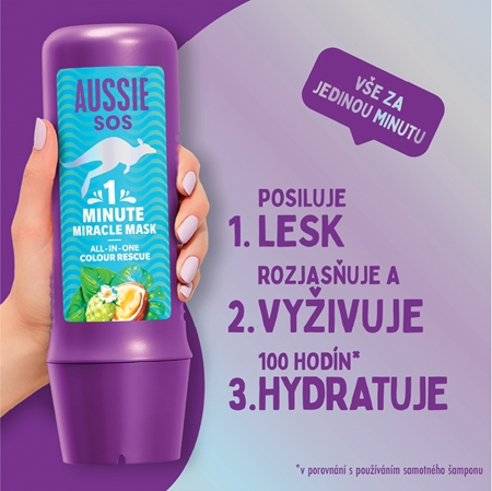 Aussie 1 Minute Miracle Color Rescue ošetřující maska pro barvené vlasy