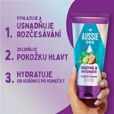 Aussie SOS Sooth & Hydrate hydratační kondicionér na vlasy