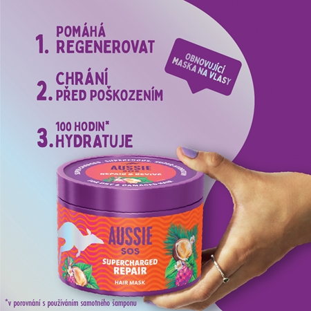 Aussie SOS Supercharged Repair maska na vlasy