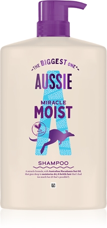 Aussie Miracle Moist ενυδατικό σαμπουάν για ξηρά και κατεστραμμένα μαλλιά