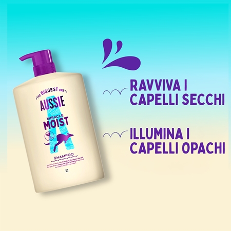 Aussie Miracle Moist shampoo idratante per capelli rovinati e secchi