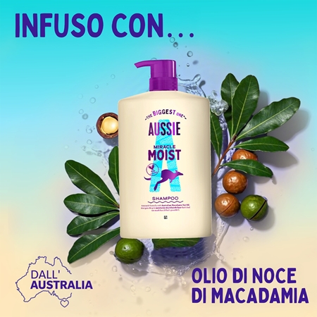 Aussie Miracle Moist shampoo idratante per capelli rovinati e secchi