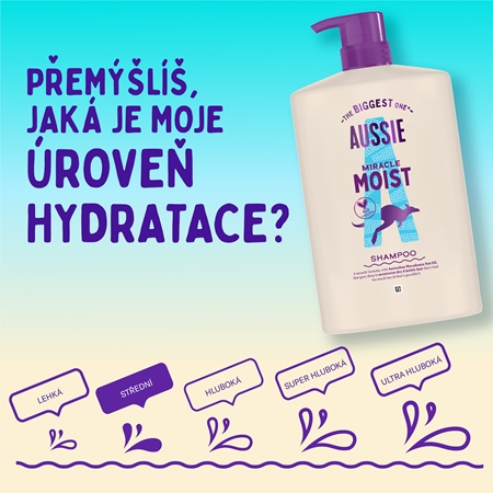 Aussie Miracle Moist hydratační šampon pro suché a poškozené vlasy