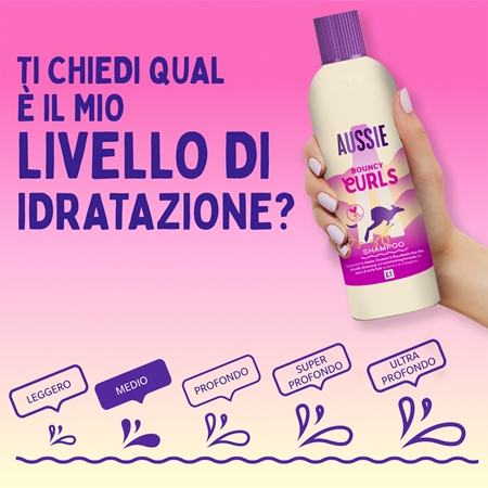 Aussie Bouncy Curls shampoo idratante intenso per capelli mossi e ricci