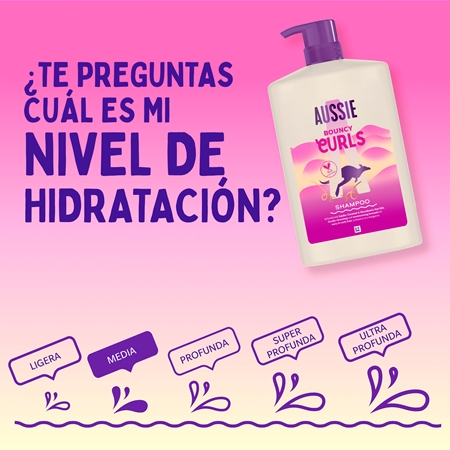 Aussie Bouncy Curls champú de hidratación intensiva para cabello ondulado y rizado
