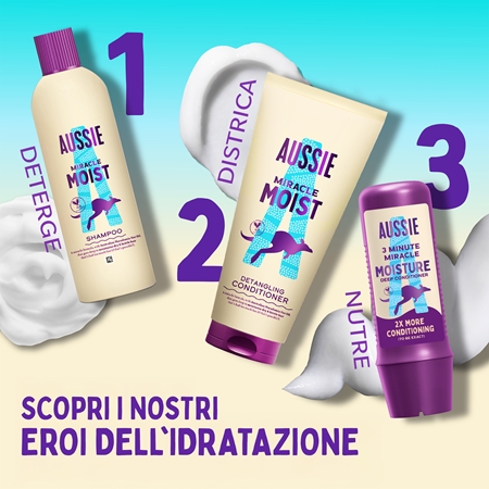 Aussie Miracle Moist balsamo idratante per capelli rovinati e secchi