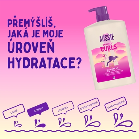 Aussie Bouncy Curls intenzivně hydratační šampon pro vlnité a kudrnaté vlasy