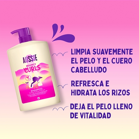 Aussie Bouncy Curls champú de hidratación intensiva para cabello ondulado y rizado
