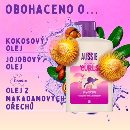 Aussie Bouncy Curls intenzivně hydratační šampon pro vlnité a kudrnaté vlasy