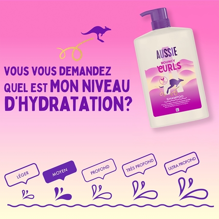 Aussie Bouncy Curls shampoing hydratation intense pour cheveux bouclés et frisés
