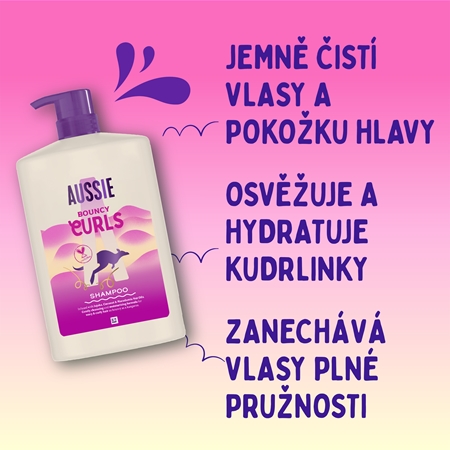Aussie Bouncy Curls intenzivně hydratační šampon pro vlnité a kudrnaté vlasy