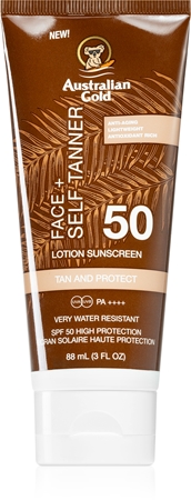 Australian Gold Face + Self Tanner creme autobronzeador para rosto