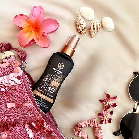 Australian Gold Instant Bronzer Protective Sunscreen Spray with bronzer