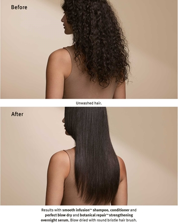 Aveda Smooth Infusion™ Perfect Blow Dry gladilno pršilo za sušenje s sušilcem proti krepastim lasem