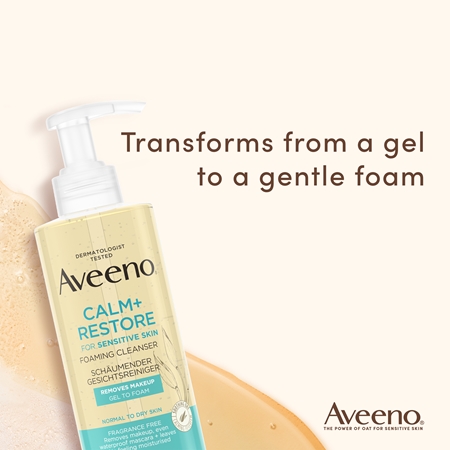 Aveeno Calm + Restore mousse detergente per il viso