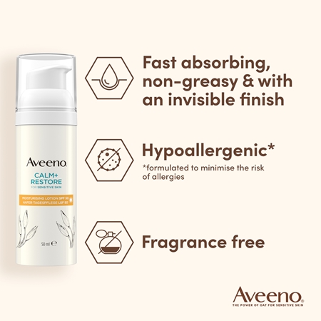 Aveeno Calm + Restore Mitrinošs losjons SPF 50