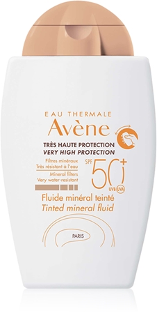 Avène Sun Tinted Mineral Fluid fluido protetor com cor sem filtros químicos SPF 50+