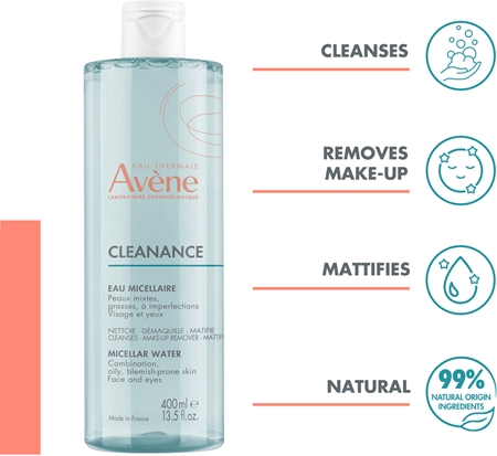 Avène Cleanance micelinis vanduo riebiai ir mišriai odai