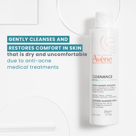 Avène Cleanance Hydra заспокоюючий очищаючий крем для шкіри висушеної та подразненої лікуванням акне