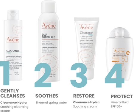 Avène Cleanance Hydra заспокоюючий очищаючий крем для шкіри висушеної та подразненої лікуванням акне