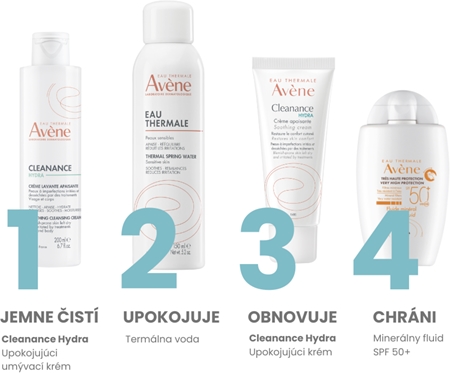 Avène Cleanance Hydra upokojujúci čistiaci krém pre pleť vysušenú a podráždenú liečbou akné