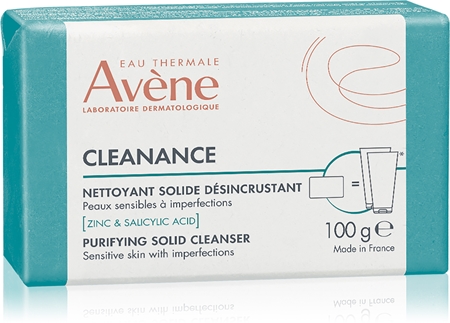 Avène Cleanance Purifying Solid Cleanser Dermatological Cleansing Bar for oily acne-prone skin