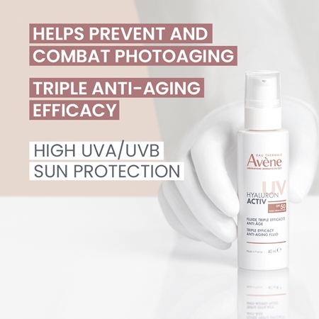 Avène Hyaluron Activ UV Triple Efficacy Anti-Aging Fluid Protective Fluid with hyaluronic acid