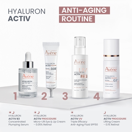 Avène Hyaluron Activ UV Triple Efficacy Anti-Aging Fluid Protective Fluid with hyaluronic acid