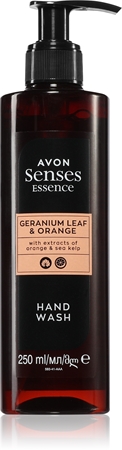 Avon Senses Essence Geranium Leaf & Orange erfrischende Flüssigseife mit feuchtigkeitsspendender Wirkung