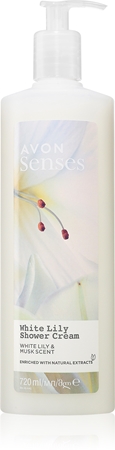 Avon Senses White Lily & Musk povzbudzujúci sprchový krém