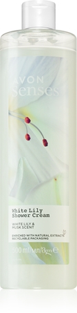 Avon Senses White Lily & Musk povzbudzujúci sprchový krém