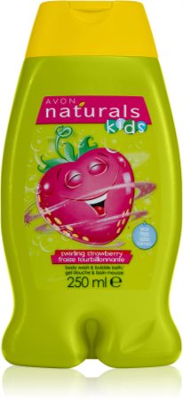 Avon Naturals Kids Swirling Strawberry Badschaum & Duschgel 2 in 1 für Kinder