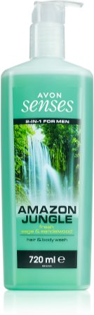 Avon Senses Amazon Jungle τζελ για ντους για σώμα και μαλλιά για άντρες