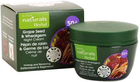 Avon Naturals Herbal crema de noapte pentru restaurare si fermitate extract din ulei de seminte de struguri si germeni de grau